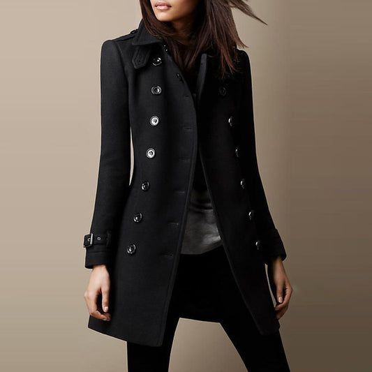 Linda - Double-breasted Wool Trench Coat