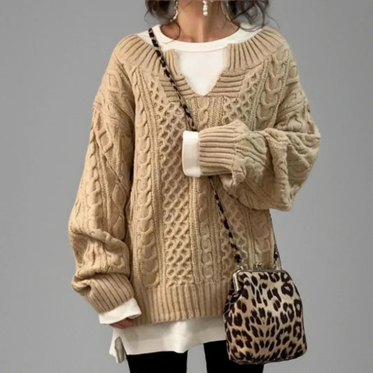 Marilyn - Cable Pattern Knitted Pullover