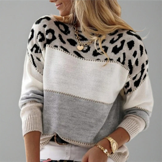 Cheyenne - Monochrome Leopard Knit Pullover