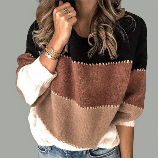 Elisa - Autumn Vibes Color Block Pullover