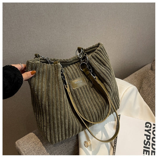 Markreso - Soft Conduroy Shoulder Bag