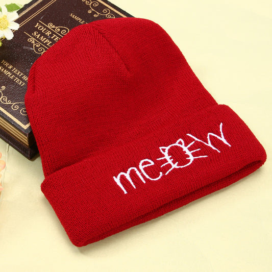 Meow Wool Beanie Hat