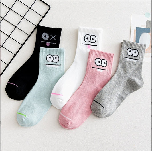 5 Pairs Women's Socks Fall In Tube